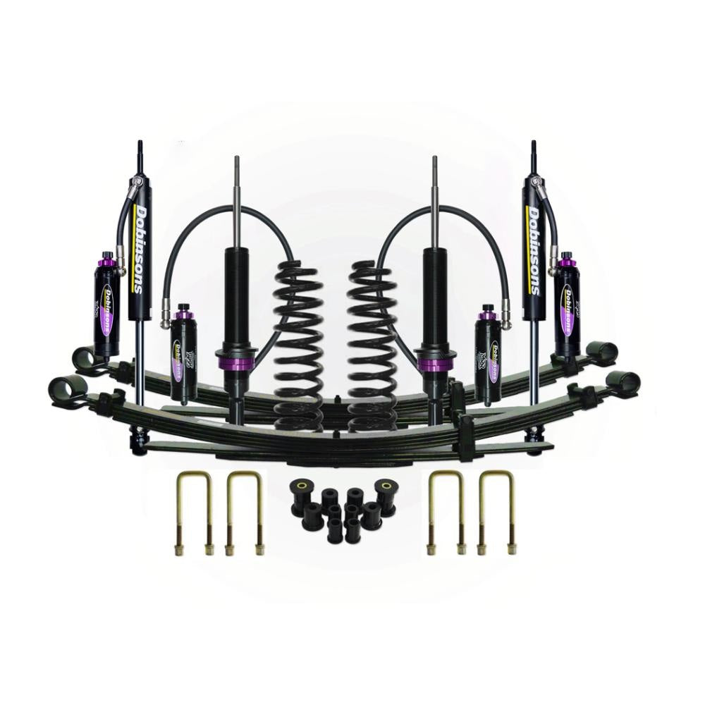 Dobinsons MRR 3-Way Adjustable 2-3 inch Lift Kit for Frontier D41 (22-ON) - Black/Black with coil springs, adjustable shocks, and leaf springs