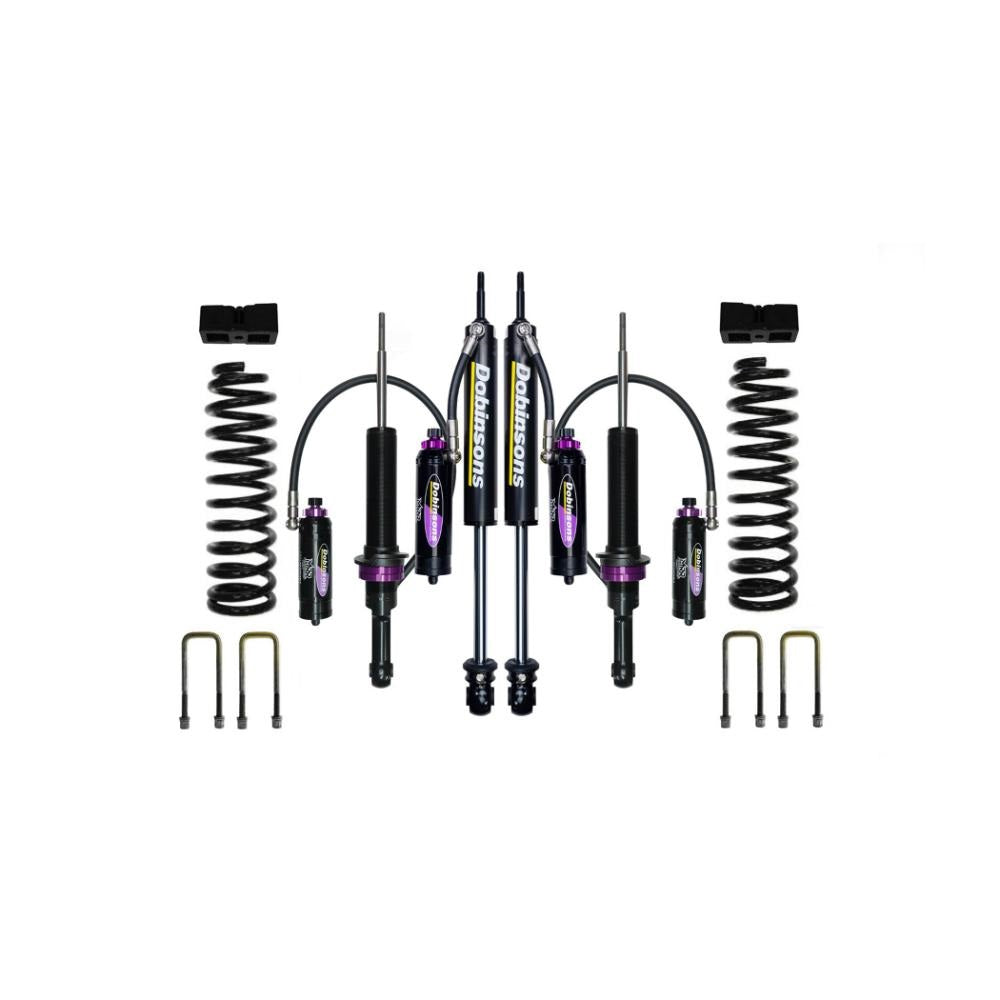 Dobinsons MRR 3-Way Adjustable 2-3 inch Lift Kit for Frontier D41 (22-ON) - Black/Black with coil springs and remote reservoir shocks
