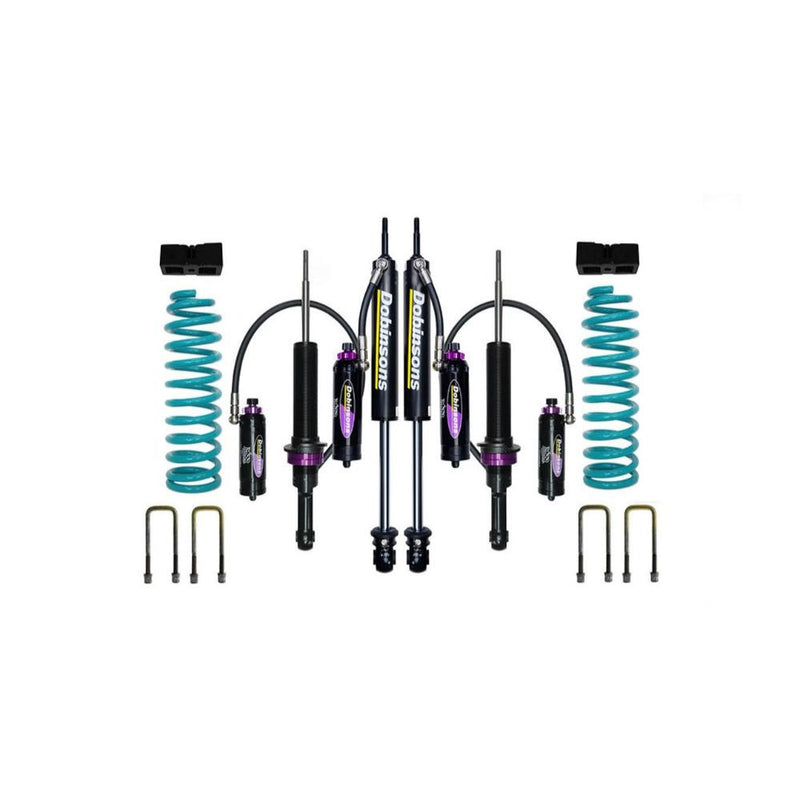 Dobinsons MRR 3-Way Adjustable 2-3 inch Lift Kit for Frontier D41 (22-ON) - Black/Teal – 2 inches / Medium (60-110 lbs) / 1.25in Block Kit