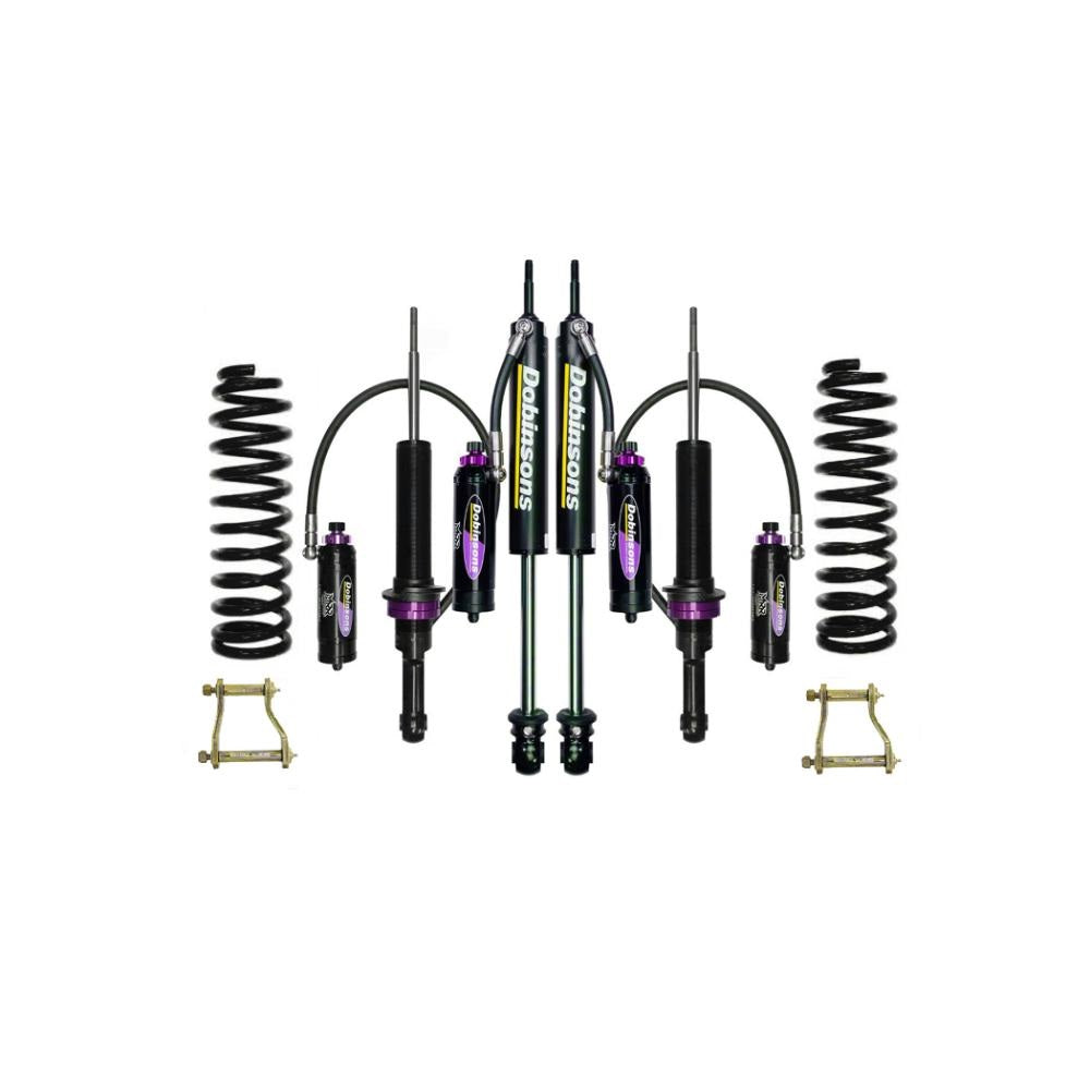 Dobinsons MRR 3-Way Adjustable 2-3 inch Lift Kit for Frontier D41 (22-ON) - Black/Black with coil springs and remote reservoir shocks