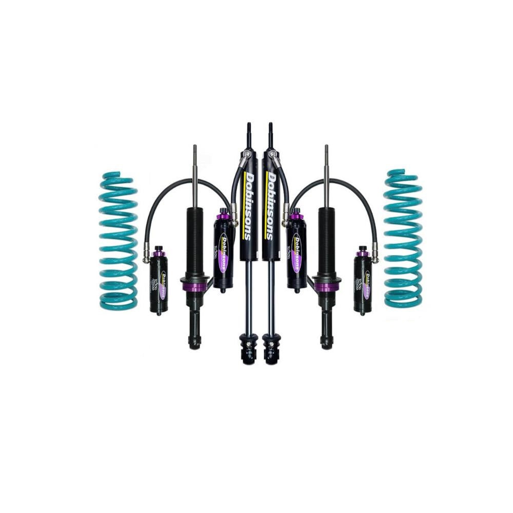 Dobinsons MRR 3-Way Adjustable 2-3 inch Lift Kit for Frontier D41 (22-ON) with coil springs and adjustable shocks in black/teal