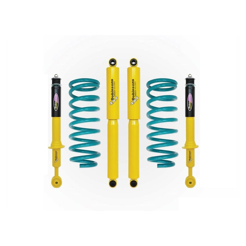Dobinsons Twin Tube 1.77 inch Lift Kit for Grand Cherokee WK (05-10) 3.0L TD, 3.7L V6 & 4.7L V8 - Yellow/Teal – None - I'll use my Leaf Springs
