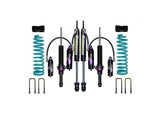 Dobinsons MRR 3-Way Adjustable 2 inch Lift Kit for Frontier D40 (05-21) in black and teal with shocks, coil springs, and mounting hardware