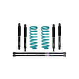 Dobinsons IMS 1.5-2.5 inch Lift Kit for Landcruiser 100 Series (98-07 Diesel Models) with black shocks and teal coil springs