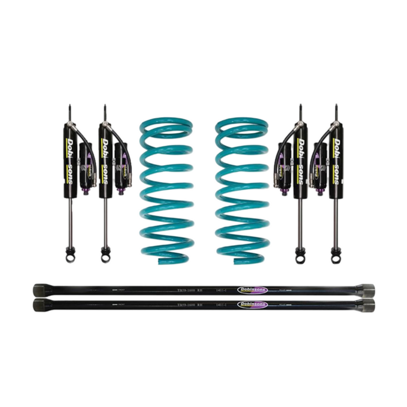 Dobinsons MRR 3-Way Adjustable 1.5-2.5 inch Lift Kit for Land Cruiser 100 (98-07) Diesel Models - Black/Teal – 1.5 inches / Standard (0-80 lbs) / Standard (0-200 lbs)