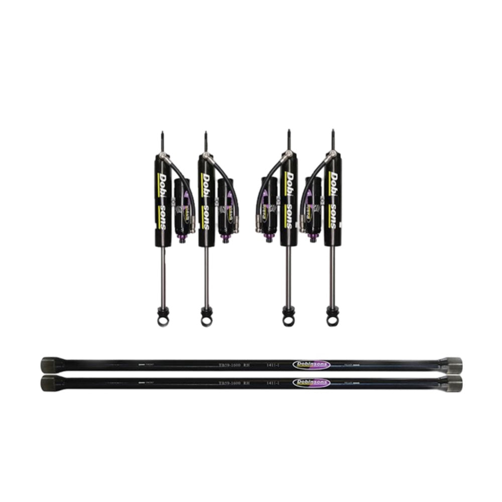 Dobinsons MRR 3-Way Adjustable 1.5-2.5 inch Lift Kit for Landcruiser 100 Series (98-07 Diesel models) - Black/Teal with high-performance shocks and adjustable control arms