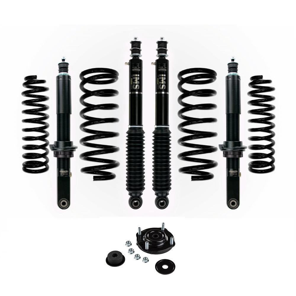 Dobinsons IMS 1.5-2.5 inch Lift Kit for Landcruiser 200 Series (08-21) with black shocks, coils, and mounting hardware