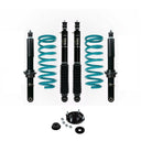 Dobinsons IMS 1-2.5 inch Lift Kit for Landcruiser 200 Series (08-21) with black shocks, teal coil springs, and hardware