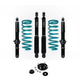 Dobinsons IMS 1-2.5 inch Lift Kit for Landcruiser 200 Series (08-21) with black shocks, teal coil springs, and hardware