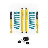 Dobinsons Twin Tube 1-2.5 inch Lift Kit for Landcruiser 200 Series (08-21) with yellow front shocks and teal coil springs