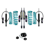 Dobinsons MRR 3-Way Adjustable 1-2.5 inch Lift Kit for Landcruiser 200 Series (08-21) with black shocks, teal coil springs, hardware