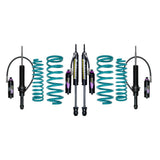 Dobinsons MRR 3-Way Adjustable 1-2.5 inch Lift Kit for Landcruiser 200 Series (08-21) with black shocks and teal coil springs