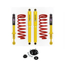 Dobinsons Twin Tube 1.5-2.5 inch Lift Kit for Landcruiser 200 Series (08-21) with yellow shocks, red coils, and hardware