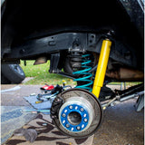 Dobinsons Twin Tube 1-2.5 inch Lift Kit for Landcruiser 200 Series (08-21) with yellow shocks and teal coil springs installed