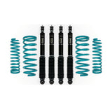 Dobinsons IMS 0-4 inch Lift Kit for Landcruiser 80 Series (90-97) heavy-duty black shocks with teal coil springs suspension set