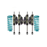 Dobinsons MRR 3-Way Adjustable 0-4 inch Lift Kit for Landcruiser 80 Series (90-97) with black remote reservoir shocks and teal coil springs