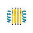 Dobinsons Twin Tube 0-4 inch Lift Kit for Landcruiser 80 Series (90-97) with heavy-duty yellow shocks and teal coil springs