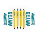 Dobinsons Twin Tube 0-4 inch Lift Kit for Landcruiser 80 Series (90-97) with yellow shocks and teal coil springs suspension kit