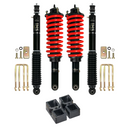 Dobinsons IMS 2-3.5 inch Lift Kit for Tacoma (05-23) - Black/Red with assembled front coil springs, twin tube shocks, and hardware kit
