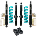 Dobinsons IMS 2-3.5 inch Lift Kit for Tacoma (05-23) including black shocks, teal coil springs, U-bolts, and suspension blocks