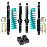 Dobinsons IMS 2-3.5 inch Lift Kit for Tacoma (05-23) including black shocks, teal coil springs, U-bolts, and suspension blocks