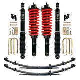 Dobinsons IMS 2-3.5 inch Lift Kit for Tacoma (05-23) - Black/Red with assembled front shocks, coil springs, and leaf springs for suspension upgrade