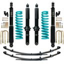Dobinsons IMS 2-3.5 inch Lift Kit for Tacoma (05-23) with black shocks, teal coil springs, leaf springs, and hardware kit