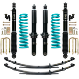 Dobinsons IMS 2-3.5 inch Lift Kit for Tacoma (05-23) with black shocks, teal coil springs, leaf springs, and hardware kit