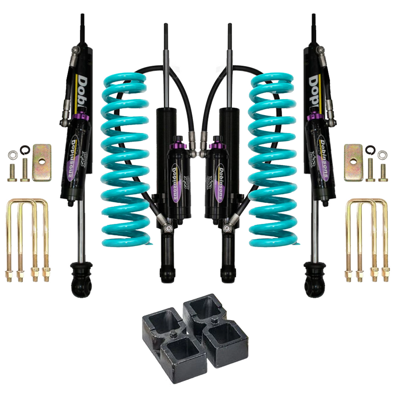 Dobinsons MRR 3-Way Adjustable 2-3.5 inch Lift Kit for Tacoma (05-23) - Black/Teal – 2 inches / Standard (0-100 lbs) / Block Kit