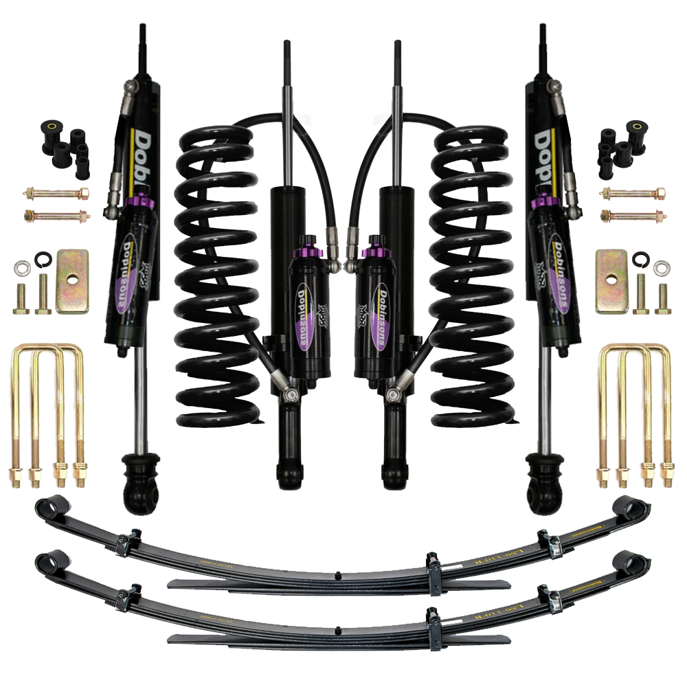 Dobinsons MRR 3-Way Adjustable 2-3.5 inch Lift Kit for Tacoma (05-23) with heavy-duty shocks, coil springs, leaf springs, hardware