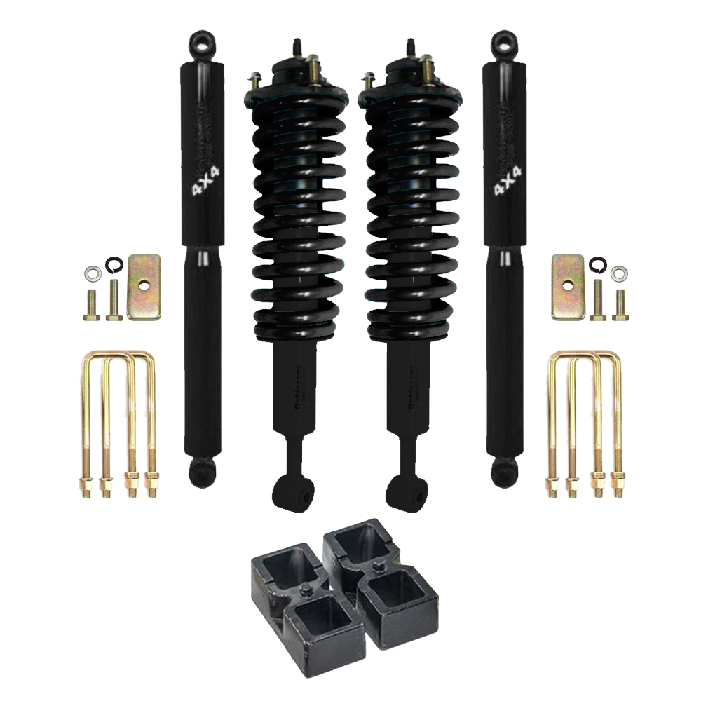 Dobinsons Twin Tube 2-3.5 inch Lift Kit for Tacoma (05-23) - Black/Black with assembled front shocks, coil springs, and hardware