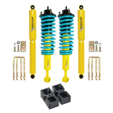 Dobinsons Twin Tube 2-3.5 inch Lift Kit for Tacoma (05-23) with yellow shocks, teal coil springs, and hardware kit
