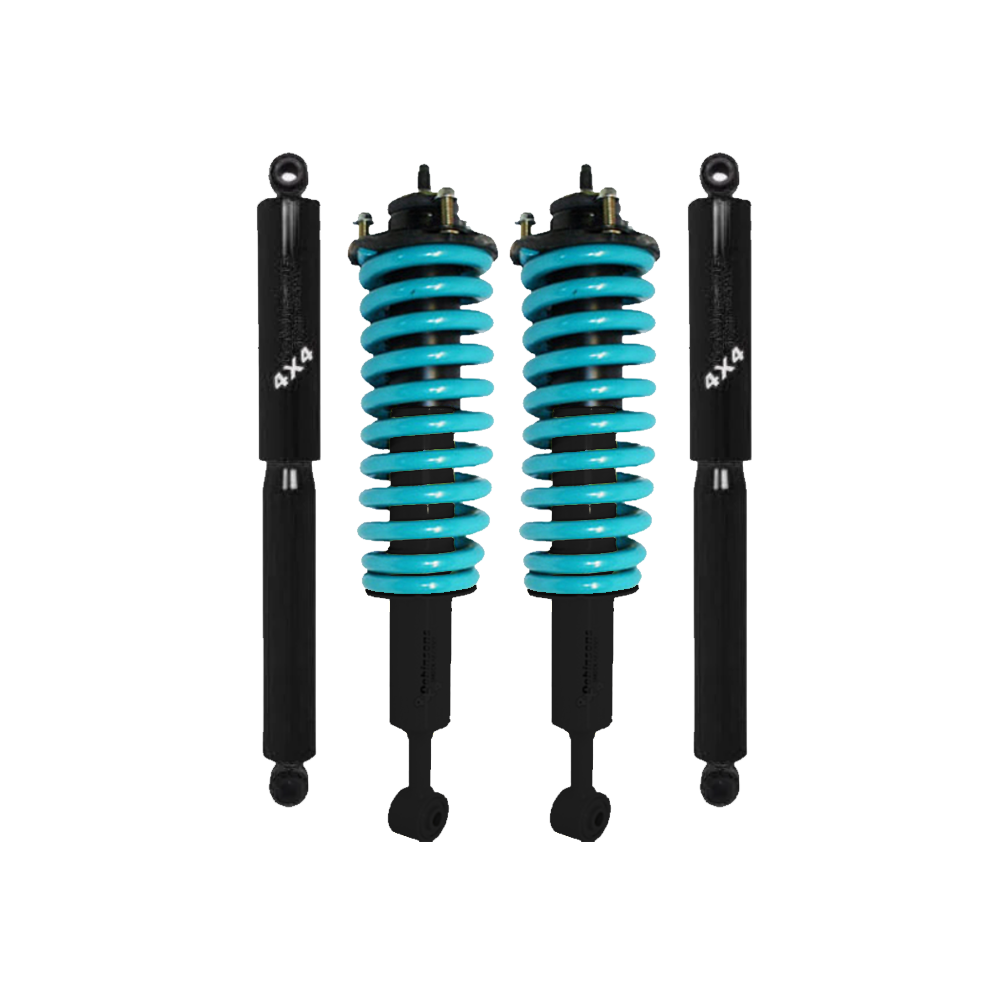 Dobinsons Twin Tube 2-3.5 inch Lift Kit for Tacoma (05-23) - Black/Teal with assembled heavy-duty front shocks and coil springs