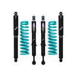 Dobinsons Twin Tube 2-3.5 inch Lift Kit for Tacoma (05-23) with black shocks and teal coil springs suspension system