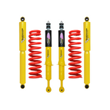 Dobinsons Twin Tube 2-3.5 inch Lift Kit for Tacoma (05-23) with yellow shocks and red coil springs suspension system