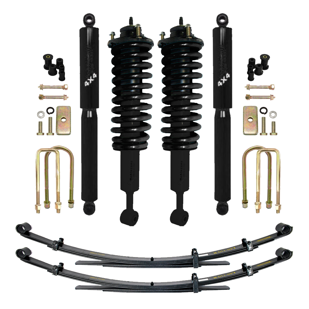 Dobinsons Twin Tube 2-3.5 inch Lift Kit for Tacoma (05-23) - Black/Black with assembled coil springs, shocks, and leaf springs