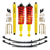 Dobinsons Twin Tube 2-3.5 inch Lift Kit for Tacoma (05-23) with yellow/red coil springs, heavy-duty shocks, and leaf springs suspension