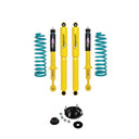 Dobinsons Twin Tube 1.75-2 inch Lift Kit for Tacoma (95-04) Yellow/Teal with assembled front shocks and coil springs suspension system