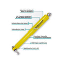 Dobinsons Steering Damper - SD59-825 heavy-duty yellow steering damper with induction hardened rod for Toyota Land Cruiser 60-80 series