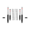 Bilstein 6112 monotube shocks and coil springs suspension kit with mounting brackets for lifted off-road vehicles.
