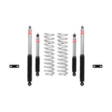 Bilstein 6112 monotube shocks and coil springs suspension kit with mounting brackets for lifted off-road vehicles.