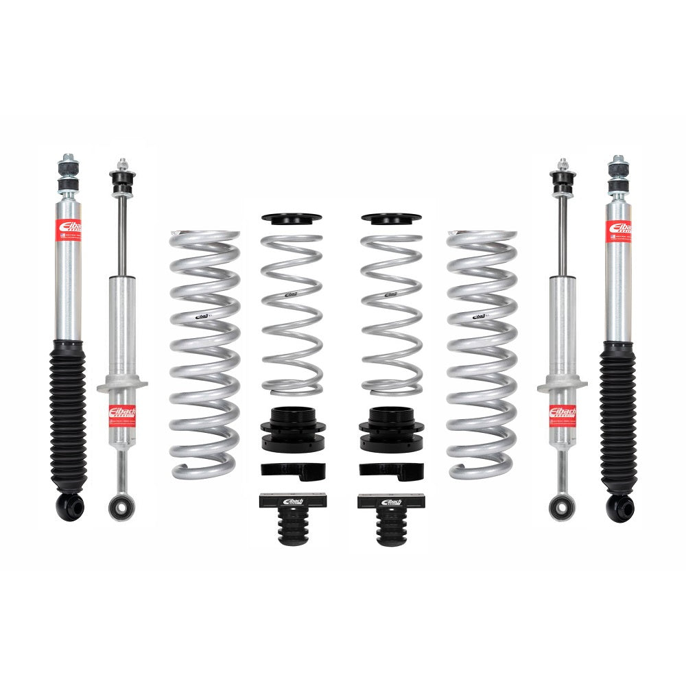 Eibach Stage 1 2.75-3.4 inch Lift Kit for 4Runner (10-24) with adjustable springs and sport shocks in silver finish