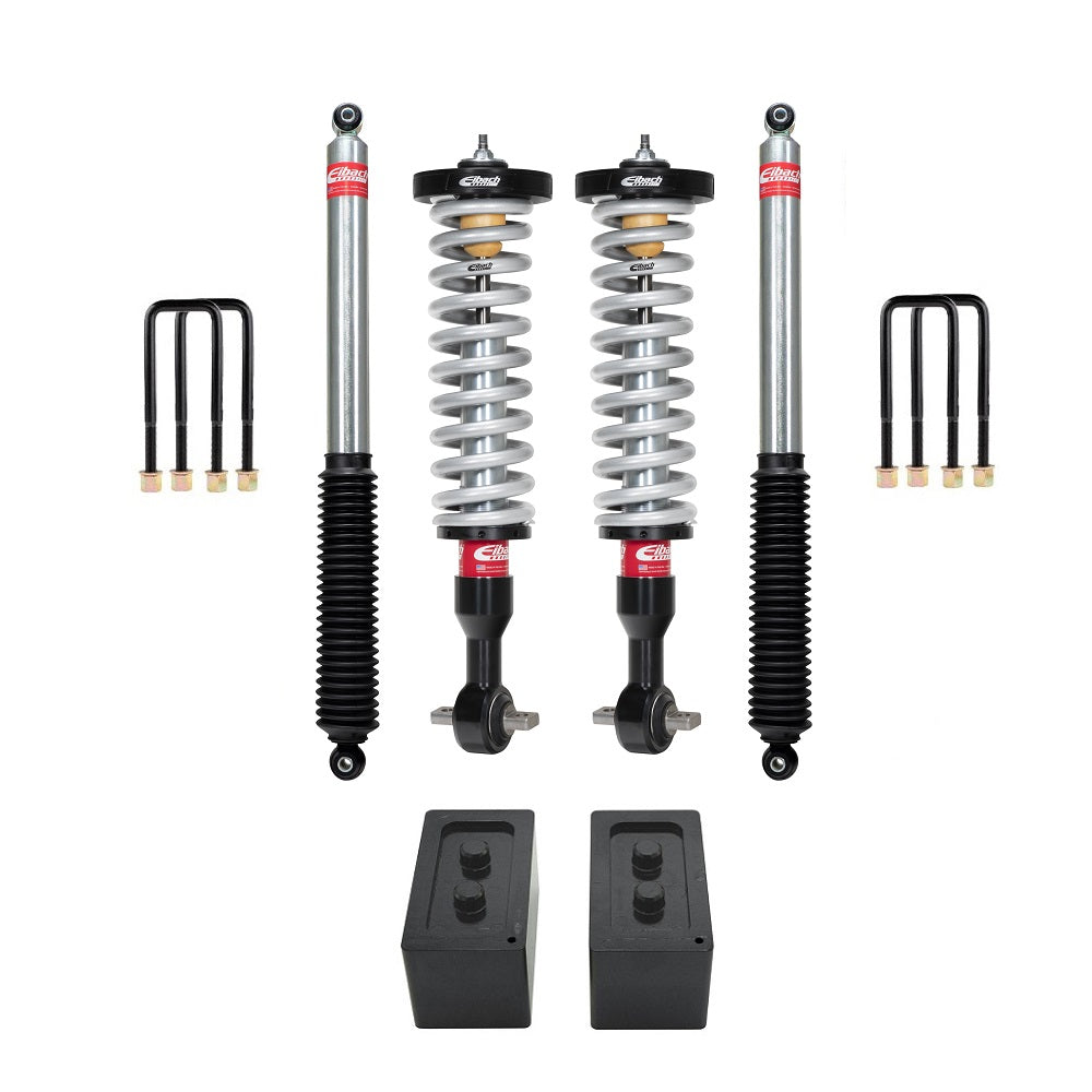 Eibach Stage 2 0-2.2 inch Lift Kit for F-150 SuperCrew and Tremor 4WD (21-ON) with adjustable coilovers, sport shocks, and blocks