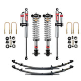 Eibach Stage 2R 0-3.2 inch Lift Kit for F-150 SuperCrew RWD (21-ON) with adjustable coilovers and heavy-duty leaf springs components laid out.