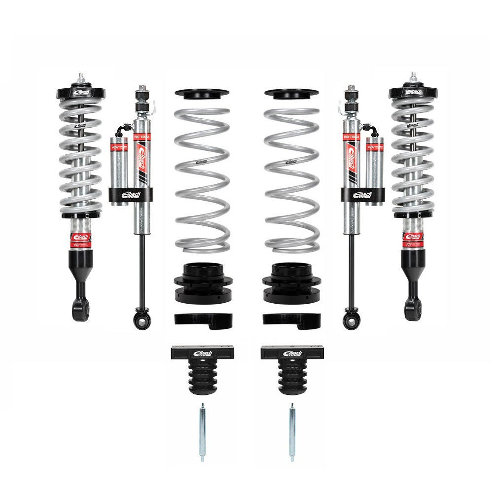 Eibach Stage 2R 0.8-3.7 inch Lift Kit for GX460 (10-23) with adjustable coilovers and rear reservoir shocks suspension system