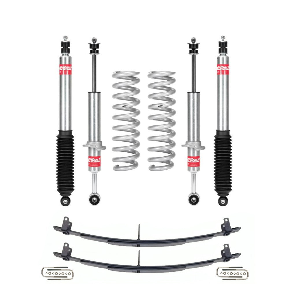 Eibach Stage 1 2.5 inch Lift Kit for Tacoma (05-15) high-performance suspension with shocks, coil springs, and leaf springs