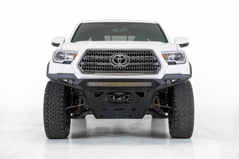 ADD Offroad Stealth Fighter Winch Bumpers F681202200103 for Toyota Tacoma 2018-2023 with reinforced clevis mounts and winch mount by Addictive Desert Designs