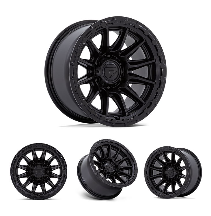 17x9" -12 MM OffSet Fuel Wheels for Tacoma 2nd & 3rd Gen - Fitment Guarantee, heavy-duty black alloy beadlock-style rim