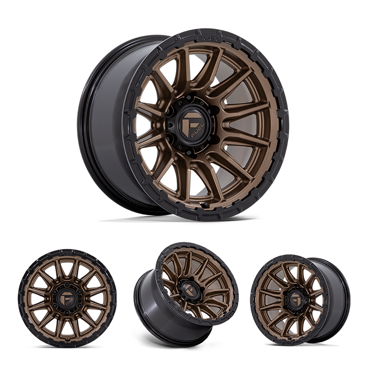 17x9" -12 MM OffSet Fuel Wheels for Tacoma 2nd & 3rd Gen - Fitment Guarantee, heavy-duty bronze alloy beadlock-style rim by Fuel