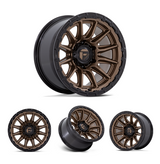 17x9" -12 MM OffSet Fuel Wheels for Tacoma 2nd & 3rd Gen - Fitment Guarantee, heavy-duty bronze alloy beadlock-style rim by Fuel